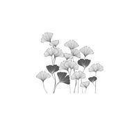 SUD TRADING Stickers muraux Ginkgo - Gris - Hauteur 55 cm - Largeur 60 cm