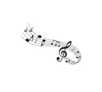 SUD TRADING Stickers Muraux - Notes de Musique noires - 48 x 67 cm