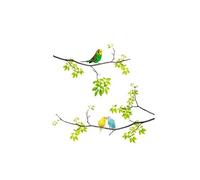 SUD TRADING Stickers Muraux perruches sur branches - Hauteur 34 cm - Largeur 53 cm