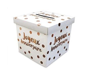 Sud Trading URNE Joyeux Anniversaire, Carton, Carrée, Multicolore