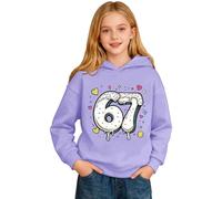 Sudadera 67 Meme NiñO - Sudadera Con Capucha Infantil de forro Polar estampada Para actividades escolares y recreativas cómoda
