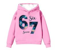 Sudadera 67 Meme NiñO - Sudadera Con Capucha Infantil de Manga Larga Para Niñas Con Estampado Digital Gráfico Moderno y Cómodo