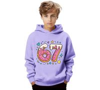 Sudadera 67 NiñA - Sudadera Con Capucha estampada Infantil de forro Polar y acogedora Para niñas y niños ropa Informal Casual