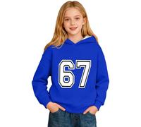 Sudadera 67 NiñA - Sudadera Con Capucha gráfica Informal Para niños Manga Larga cómoda USO diario juvenil