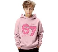Sudadera 67 NiñA - Sudadera Con Capucha gráfica Para niños y de Manga Larga Con Estampado Top Deportivo Informal cómodo y moderno
