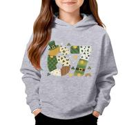 Sudadera De 67 NiñO - Sudadera Con Capucha Infantil Temática Del Día de San Patricio de Forro Polar Cálido y Cómodo Para Niñas