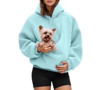Sudadera Porta Gatos Mujer Con Bolsillo Mascota Extra Grande Llevar a Perros Pequeños y Gatos de Manga Larga Con Bolsillo Canguro Actividades Informales Ocio Disponible