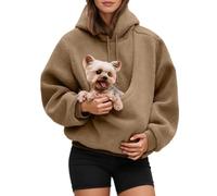 Sudadera Porta Gatos Mujer Con Bolsillo Mascota Extra Grande Llevar a Perros Pequeños y Gatos de Manga Larga Con Bolsillo Canguro Actividades Informales Ocio Disponible