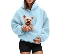 Sudadera Porta Gatos Mujer Con Bolsillo Mascota Extra Grande Llevar a Perros Pequeños y Gatos de Manga Larga Con Bolsillo Canguro Actividades Informales Ocio Disponible