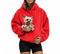 Sudadera Porta Gatos Mujer Con Bolsillo Mascota Extra Grande Llevar a Perros Pequeños y Gatos de Manga Larga Con Bolsillo Canguro Actividades Informales Ocio Disponible