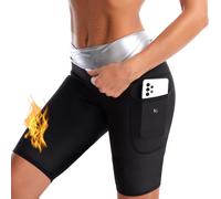 Sudation Amincissante Ventre Plat Maigrir Shorts Poches Sauna Suit Shapewear Costume D'entraînement Taille Haute Formateur Shaper Exercice Fitness Gym Yoga Sport Femme