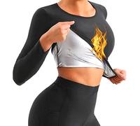 Sudation Chemise Top Manches Longues Amincissante Ventre Plat Maigrir Sauna Suit Shapewear Costume D'entraînement Formateur Shaper Exercice Fitness Gym Yoga Sport Vetement Débardeur Gilet Femme