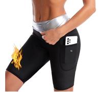 Sudation Short Ventre Plat Maigrir Short Poches Sauna Suit Short D\\\'entraînement Taille Haute Formateur Exercice Noir XXXL
