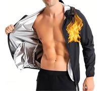 Sudation Veste Top Manches Longues Amincissante Ventre Plat Maigrir Sauna Suit Capuche Shapewear Costume D'entraînement Formateur Shaper Exercice Fitness Gym Yoga Sport Homme