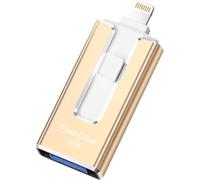 SUDEHO MFi Certified 256GB Flash Drive for Phone,Gold