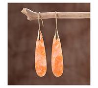 Sudemota Boucles d'oreilles Pendantes pour Femmes 1 Paire de Boucles d'oreilles en Forme de Larme avec Crochet (Size : Orange Gold)