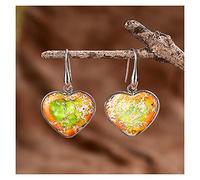 Sudemota Boucles d'oreilles Pendantes pour Femmes 1 Paire de Boucles d'oreilles Pendantes for Femmes en Forme de Coeur Vert (Size : Orange)