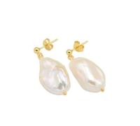 Sudemota Boucles d'oreilles Pendantes pour Femmes Boucles d'oreilles créoles Clous 12-18 mm Perle Blanche Boucles d'oreilles en Argent Sterling 925 Classique Bijoux Fins (Color : A)