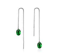 Sudemota Boucles d'oreilles Pendantes pour Femmes Boucles d'oreilles for Dames Boucles d'oreilles en Argent Sterling 925 avec émeraude for Femmes Boucles d'oreilles à la Mode
