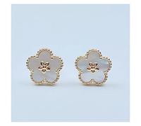 Sudemota Boucles d'oreilles Pendantes pour Femmes Boucles d'oreilles Plum Blossom Boucles d'oreilles S925 Full Body Argent Sterling Or Rose Fritillaria Incrusté Bijoux de Marque de Luxe
