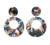 Sudemota Boucles d'oreilles Pendantes pour Femmes Cummer Hollow Orbicular Oreille Géométrique Oreille Stud Gathering (Color : Multicolor)