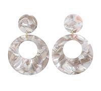 Sudemota Boucles d'oreilles Pendantes pour Femmes Cummer Hollow Orbicular Oreille Géométrique Oreille Stud Gathering (Color : Gray)