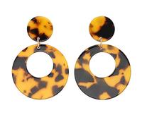 Sudemota Boucles d'oreilles Pendantes pour Femmes Cummer Hollow Orbicular Oreille Géométrique Oreille Stud Gathering (Color : Gelb)