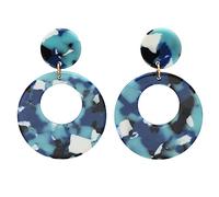Sudemota Boucles d'oreilles Pendantes pour Femmes Cummer Hollow Orbicular Oreille Géométrique Oreille Stud Gathering (Color : Blau)