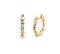 Sudemota Boucles d'oreilles Pendantes pour Femmes Silver Girl Femme Multi Piercing Petite Boucle d'oreille avec Opale Pierre Boucles d'oreilles Femme
