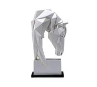 SUDEMOTA Boucles d'oreilles pour femmes simplicité géométrique White Horse Head Statues Animaux Art Sculpture Résine Artisanat Home Decoration Crafts Room Creative