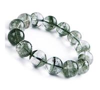 Sudemota Bracelet Bracelet de Grosses Perles Rondes en Cristal de Quartz fantôme Vert Naturel 16 mm (Color : Green)