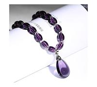 Sudemota Bracelet Collier d'améthyste Bracelet en Cristal Artisanat Cristaux Decorativas Bijoux en Pierre Brute Femme Matière Organique Feng Shui Piedras Décorations en Cristal (Color : Deep Blue)