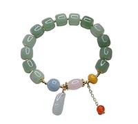 Sudemota Bracelet Jade d'aventurine Verte Naturelle avec Pendentif en Gourde de Jade en Cristal Rose Perles de Bouddha Naturelles Bonne Fortune Cadeau de Richesse chanceuse for Femmes Hommes