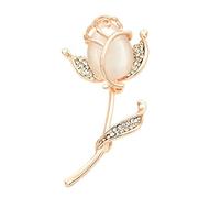 Sudemota Broches et pins Faux Opale Brillant Mariage Broche Romantique élégant Rose Fleur Strass épinglette Costume Accessoires Mode Broche