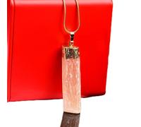 Sudemota Colliers 1 pc Pendentif en Pierre de plâtre Naturel incrusté de Dents d'améthyste chaîne en Or chaîne en Argent Collier Ras du Cou Bijoux (Color : B-3)