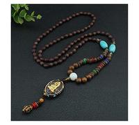 Sudemota Colliers 2021 Nouveau Vintage népal Long Bouddha Collier Bois perlé Pendentif et Colliers for Femmes Ethnique bohème Chanceux Inde Bijoux (Size : Style6)