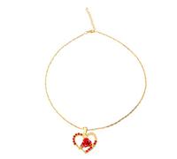 Sudemota Colliers Chic Creux Amour Coeur Rose Collier Long Femme Pendentif Fleur Accessoires Collier for la Fête