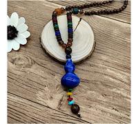 Sudemota Colliers Collier népalais Fait à la Main Bouddhiste Mala Bois Perles Pendentif et Collier Ethnique Longue déclaration Bijoux (Size : Style24)