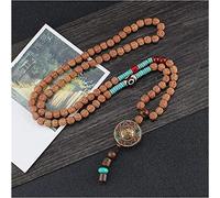 Sudemota Colliers Naturel Rudraksha Perles Collier De Prière Tibétain Classique Népal Pendentif Collier Yoga Méditation Strand Mala Guérison Bijoux (Size : Style1)
