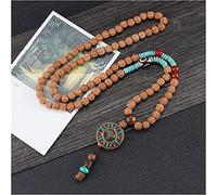 Sudemota Colliers Naturel Rudraksha Perles Collier De Prière Tibétain Classique Népal Pendentif Collier Yoga Méditation Strand Mala Guérison Bijoux (Size : Style4)