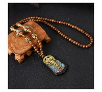 Sudemota Colliers Nouveau rétro népal Perles Long Pull Collier éléphant Ganesha Bouddhiste prière Collier méditation Spirituel Chanceux amulette Bijoux (Size : Style1)