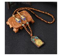 Sudemota Colliers Nouveau rétro népal Perles Long Pull Collier éléphant Ganesha Bouddhiste prière Collier méditation Spirituel Chanceux amulette Bijoux (Size : Style6)