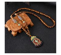 Sudemota Colliers Nouveau rétro népal Perles Long Pull Collier éléphant Ganesha Bouddhiste prière Collier méditation Spirituel Chanceux amulette Bijoux (Size : Style3)