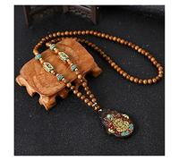 Sudemota Colliers Nouveau rétro népal Perles Long Pull Collier éléphant Ganesha Bouddhiste prière Collier méditation Spirituel Chanceux amulette Bijoux (Size : Style4)