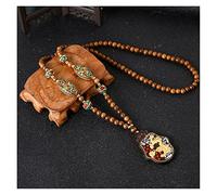 Sudemota Colliers Nouveau rétro népal Perles Long Pull Collier éléphant Ganesha Bouddhiste prière Collier méditation Spirituel Chanceux amulette Bijoux (Size : Style2)