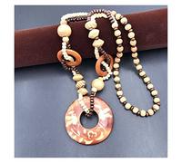 Sudemota Colliers Vintage bohème National Vent océan étoile de mer Woody perlé Pendentif Collier Femmes Mode Bijoux Cadeau d'anniversaire (Size : Style7)