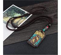 Sudemota Colliers Vintage Népal Long Bouddhiste Corde Réglable Chaîne Pendentif & Collier Ethnique Bohème Boho Bouddha Chanceux Bijoux (Size : Style2)