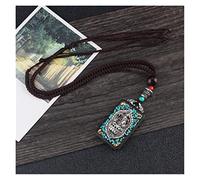 Sudemota Colliers Vintage népal Long Bouddhiste réglable Corde chaîne Pendentif et Collier Ethnique bohème Boho Bouddha Chanceux Bijoux for Femmes Hommes (Size : Style1)