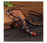 Sudemota Colliers Vintage Style Ethnique Lotus Corne de Boeuf Bois perlé Pierre pendentifs et Colliers déclaration népal Collier Femmes Hommes Bijoux (Size : Style2)