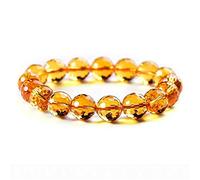 Sudemota Feng Shui Bracelet 12mm Naturel Citrine Quartz Jaune Perles Rondes À Facettes Bracelet Cristal Femmes Hommes AAAAA